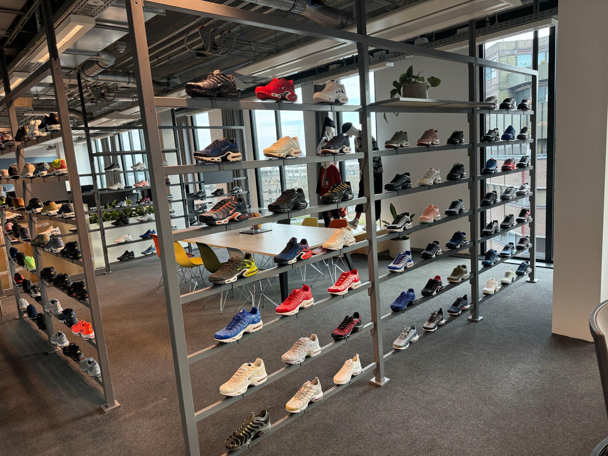 Sneakers in EMEA headquarters Foot Locker