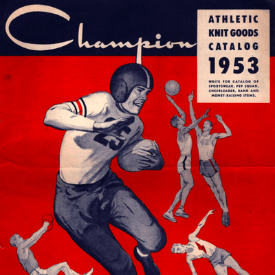 Champion poster of a rugby player from 1953