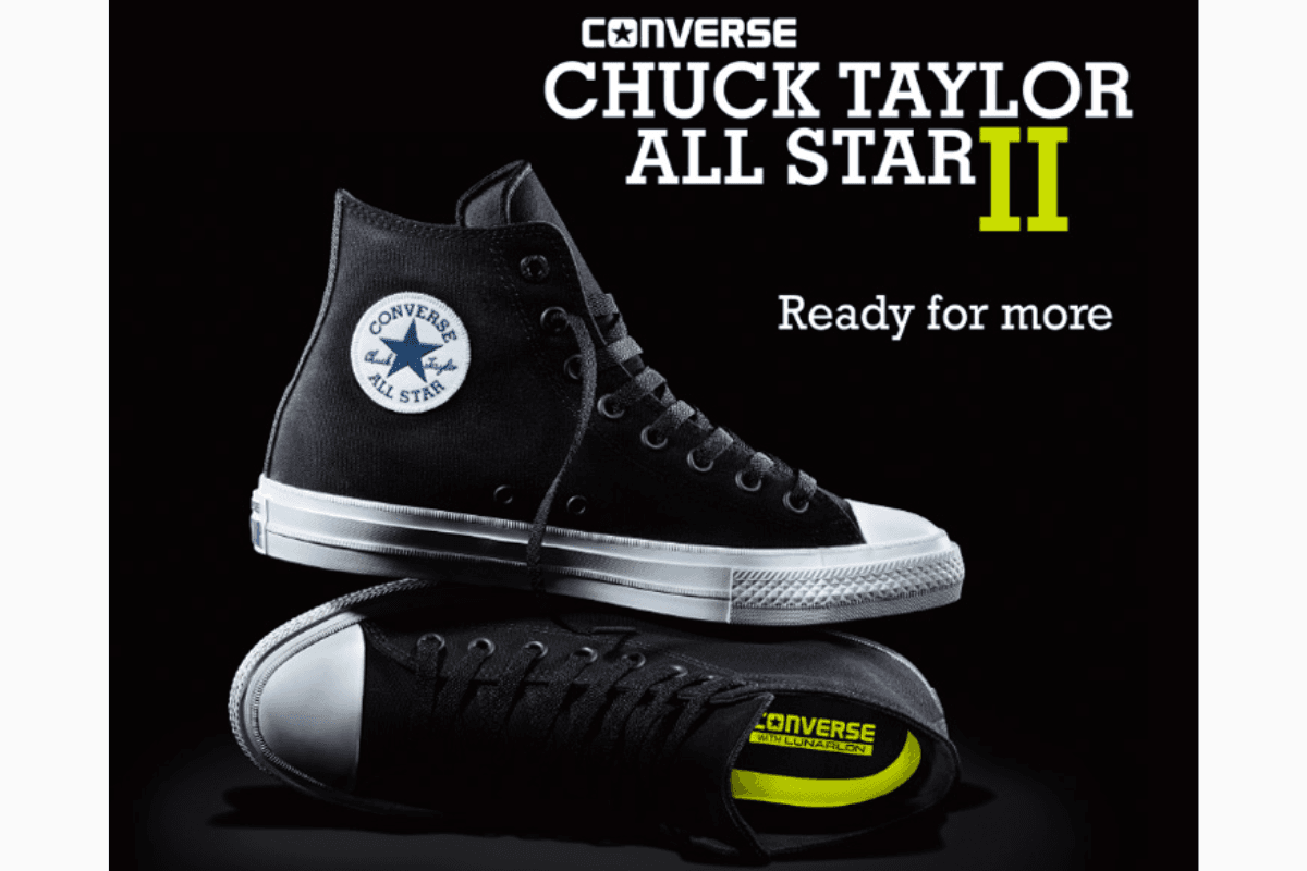  Black Converse Chuck II featuring Nike Lunarlon cushioning