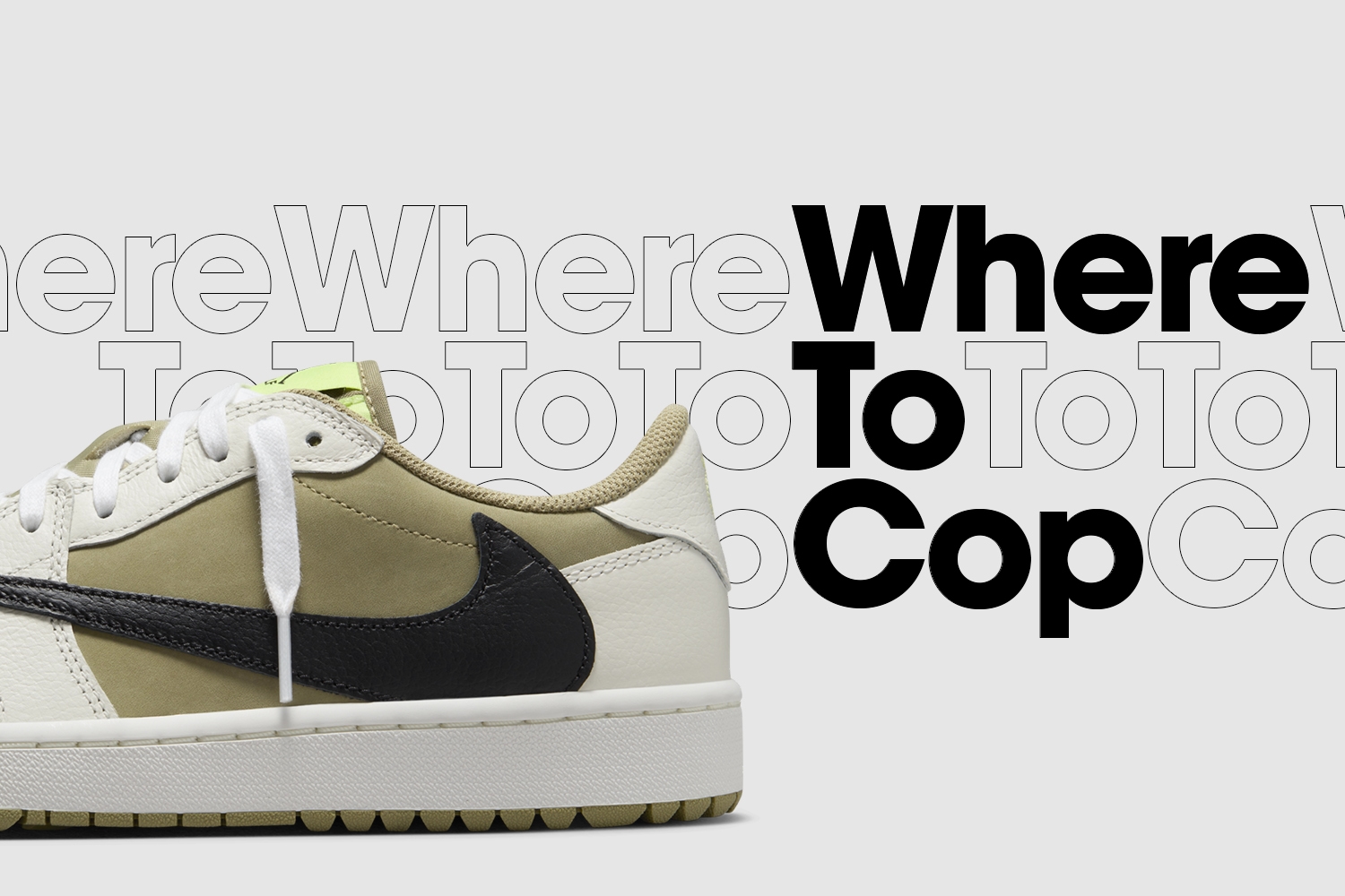 Where to cop: Travis Scott x Air Jordan 1 Low Golf 'Neutral Olive'
