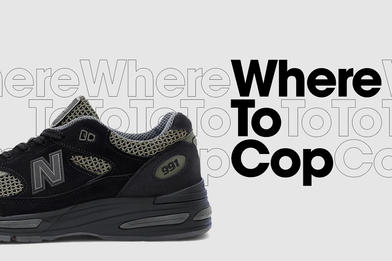 Where to cop: Stone Island x New Balance 991v2 'Black Olive'
