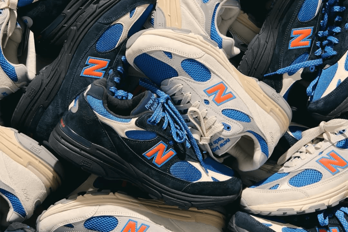 Het Kith x New Balance 993 'Knicks' pack is eindelijk hier