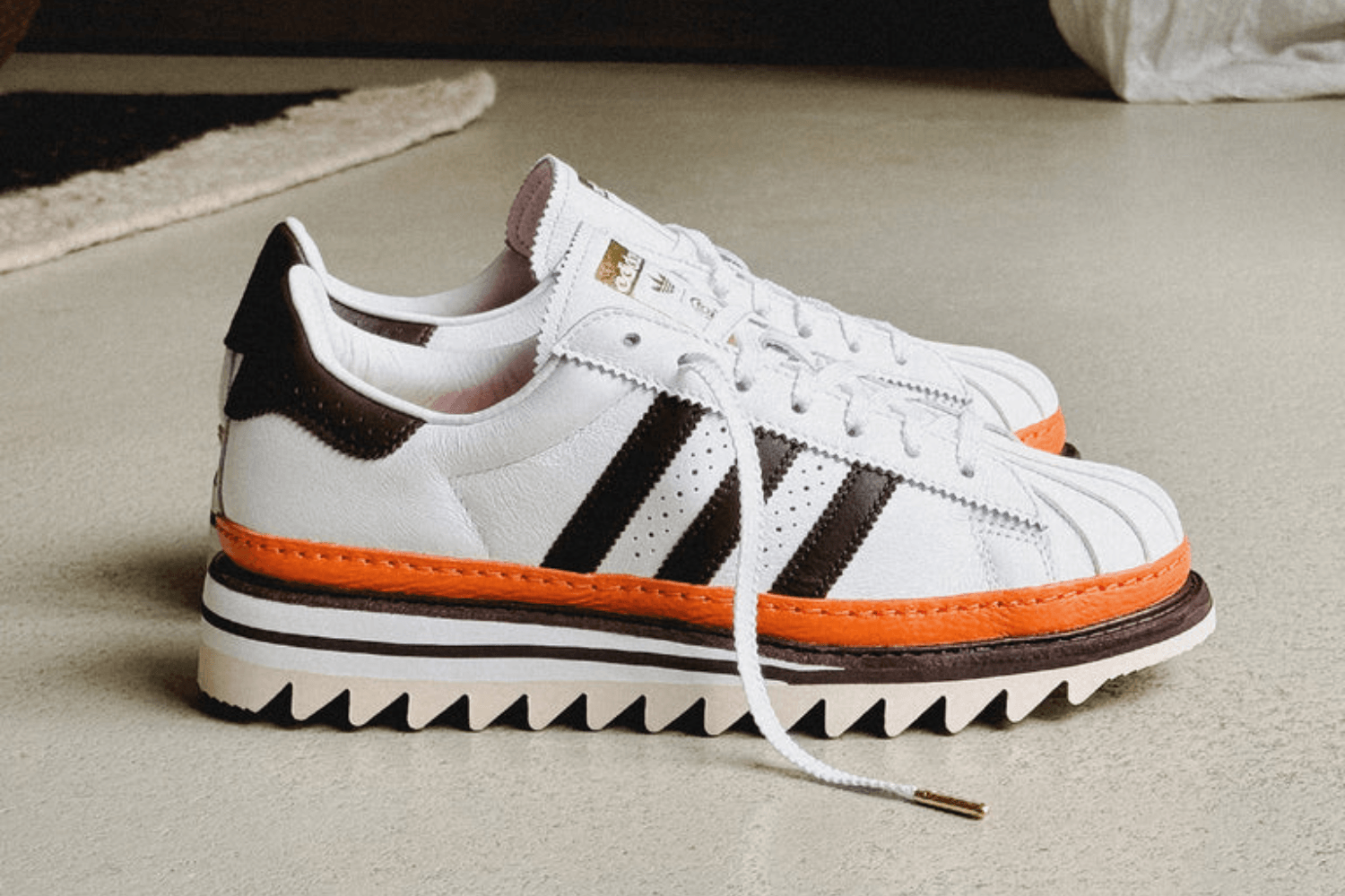 Warm tones and striking details: The CLOT by Edison Chen x adidas Superstar DS 'Coffee'