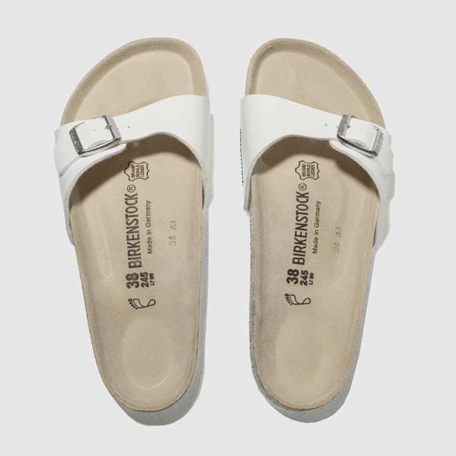 Birkenstock Madrid Birko Flor Womens White Sandals