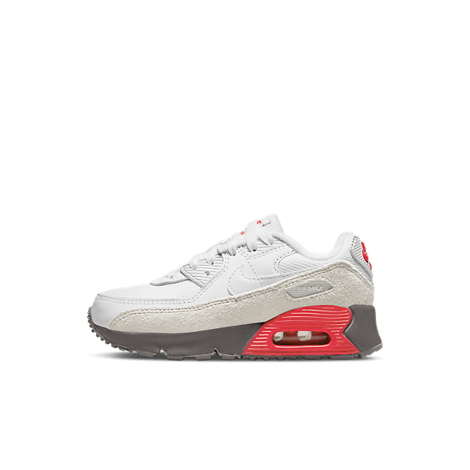 Nike Air Max 90 White Flat Pewter Red (PS)