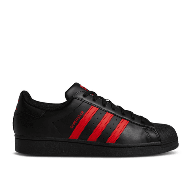 adidas Superstar 'Core Black Vivid Red'