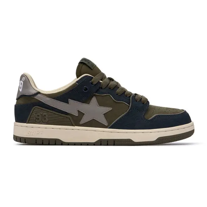 A Bathing Ape Bape SK8 Sta Navy Khaki Grey