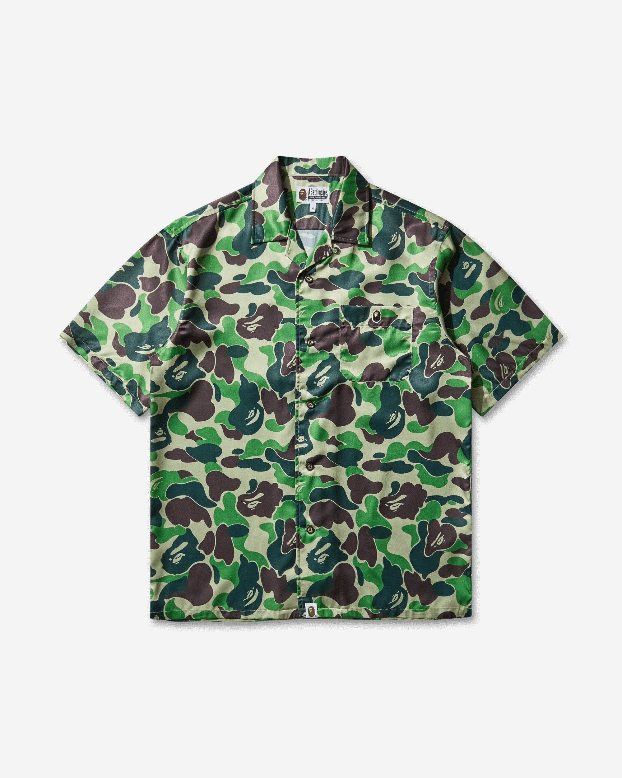 A Bathing Ape ABC Camo Open Collar Shirt Green