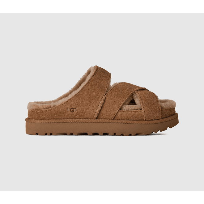 UGG® Greenport Cross Strap Slide Brown