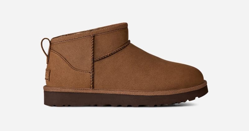 UGG® Classic Ultra Mini Nubuck Boot 'Dark Chestnut'