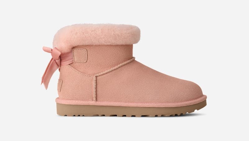 UGG® Classic Mini Bailey Mixed Bow Boot 'Beige Blush'