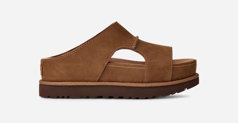 UGG® Goldenstar Hi Cutout Slide 'Dark Chestnut'