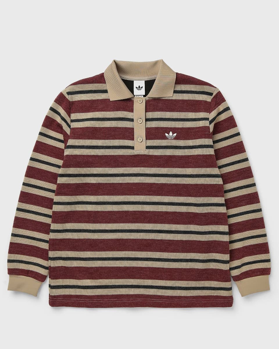 adidas Wmns Stripe Knitted Polo 'Red'