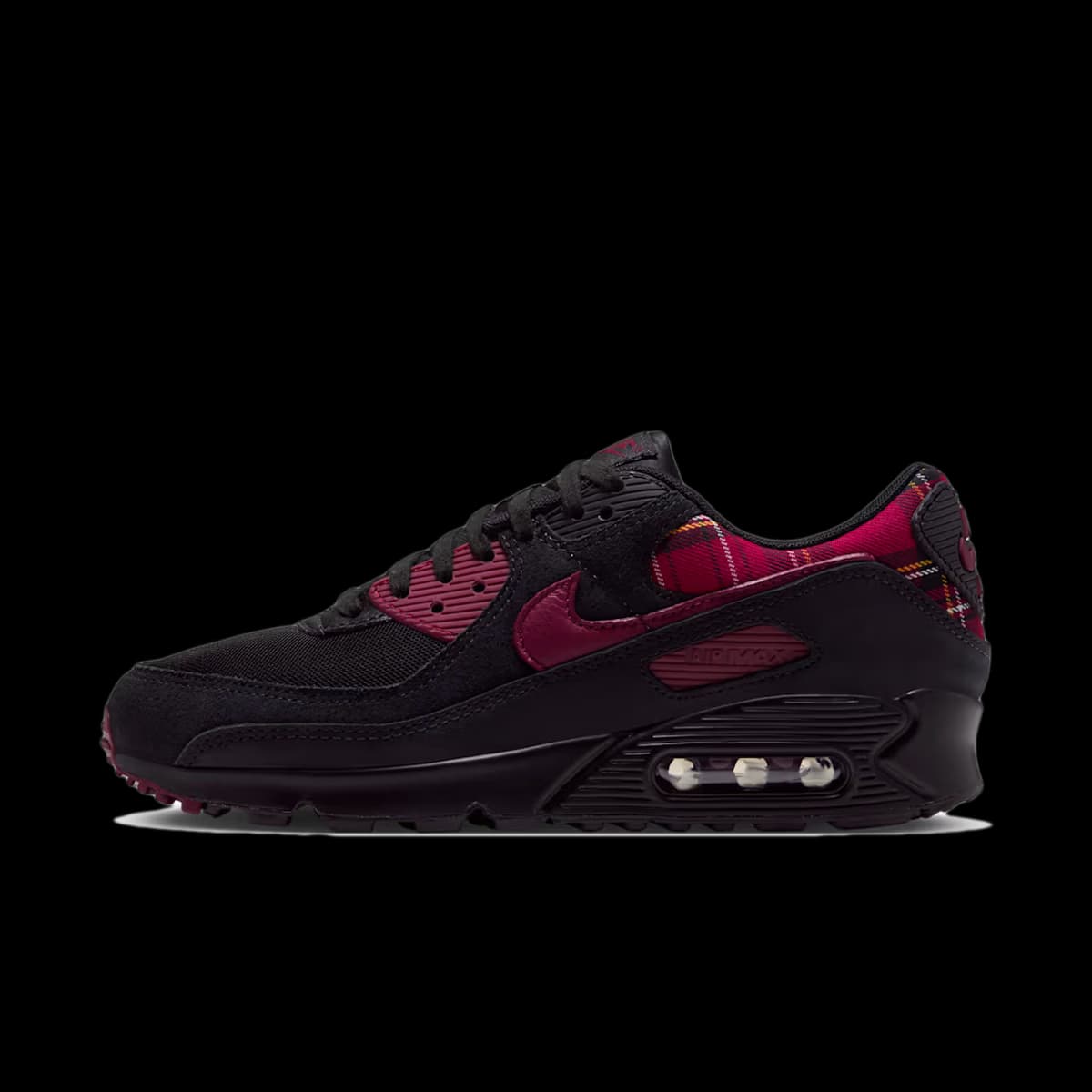 Nike Air Max 90 'Black & Tough Red' - Plaid Pack