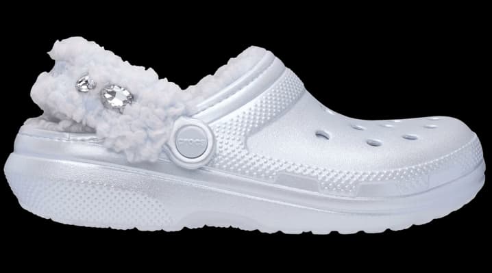 Crocs Classic Fleece Lined Metallic Gems Clogs 'Sky Ice'