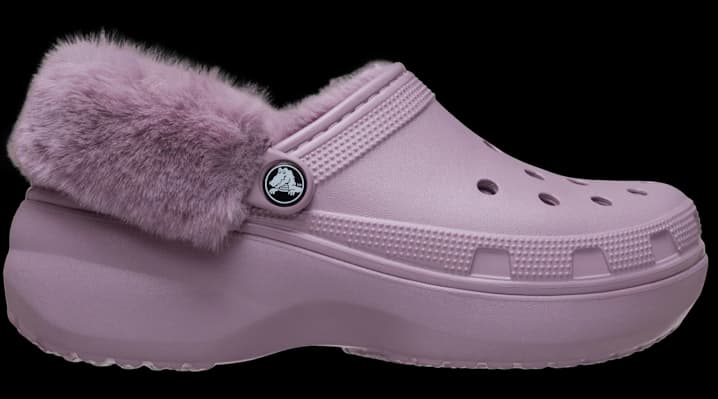 Crocs Classic Platform Fuzz Lined Clogs 'Dusty Lilac'