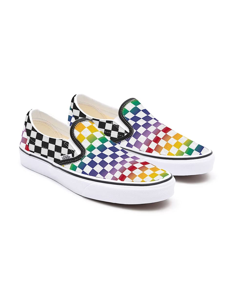 Vans Gepersonaliseerde Rainbow Checkerboard Slip-On