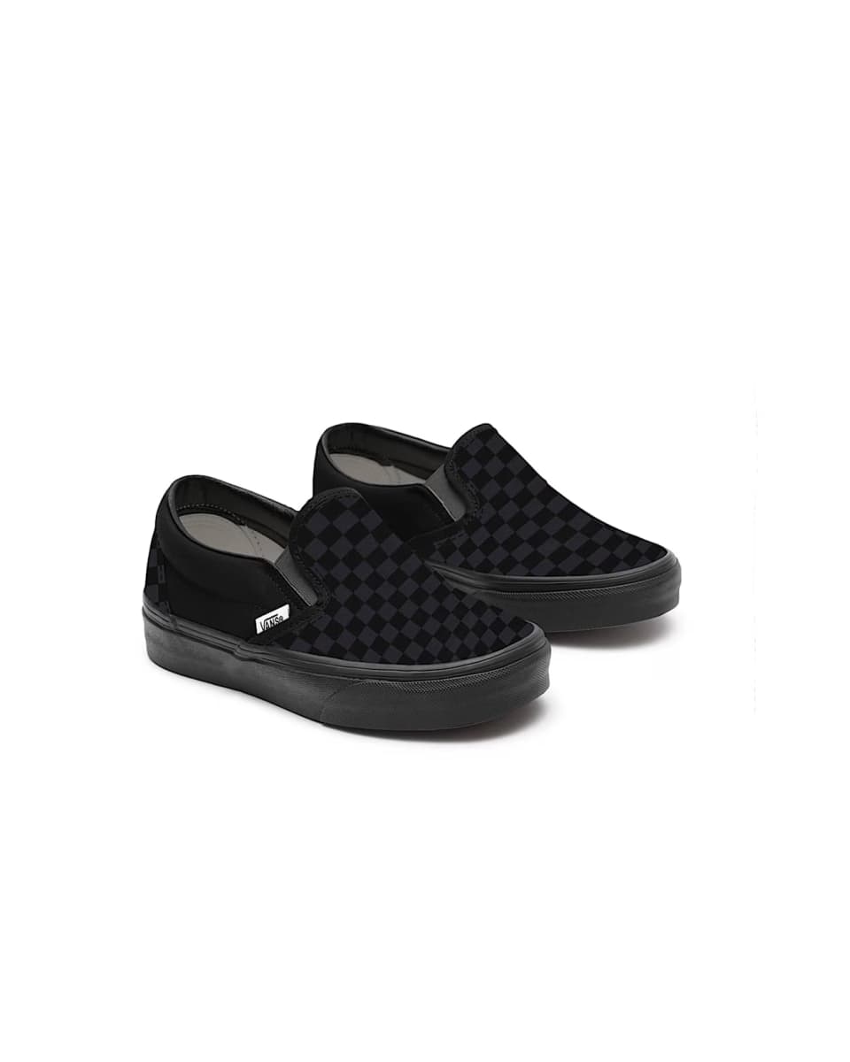Vans Gepersonaliseerde Total Black Checkerboard Slip-On