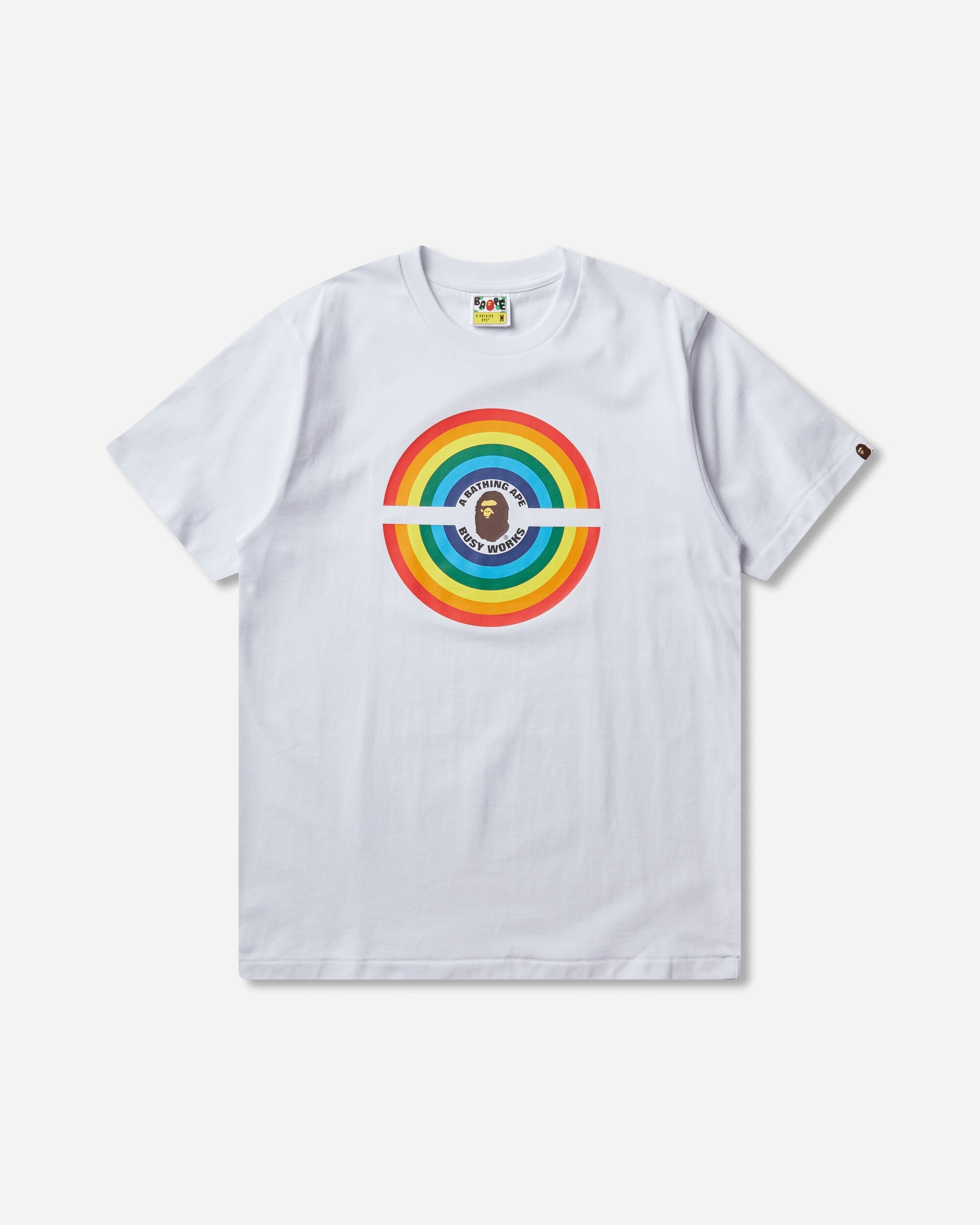 A Bathing Ape Ranbow Logo Busy Works T-Shirt White