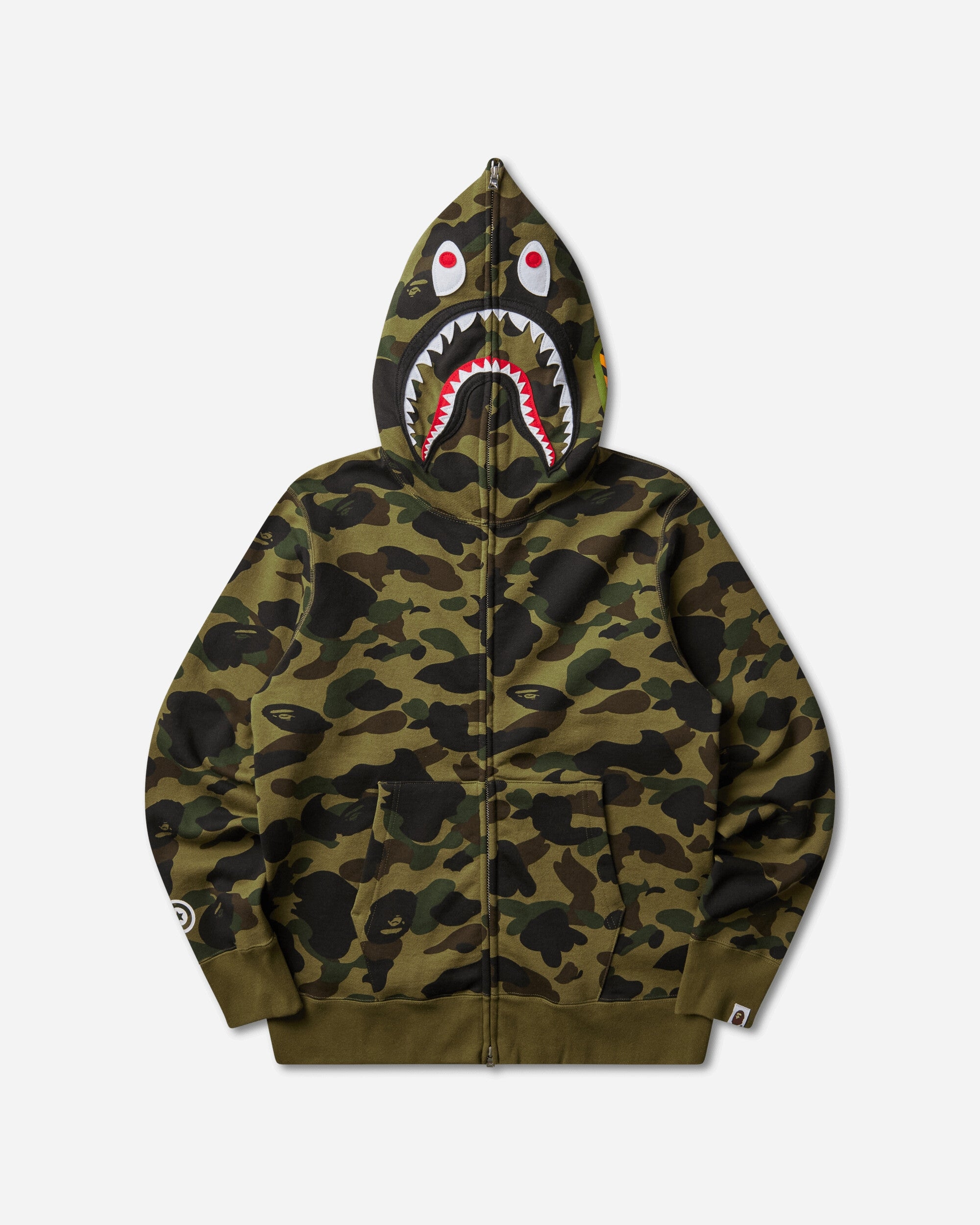 A Bathing Ape 1st Camo Shark Full Zip Hoodie Green