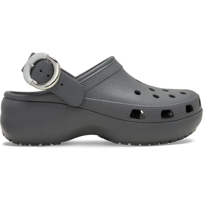 Crocs Women Classic Platform Dipped Buckle Clogs Carbon
