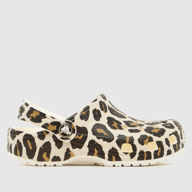 Crocs Kids Classic Leopard Clogs Chalk
