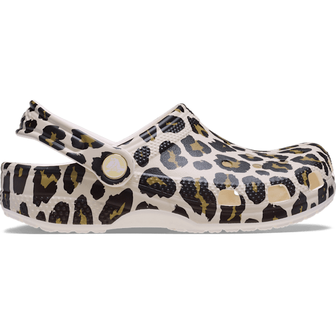 Crocs Kids Toddler Classic Leopard Clogs Chalk