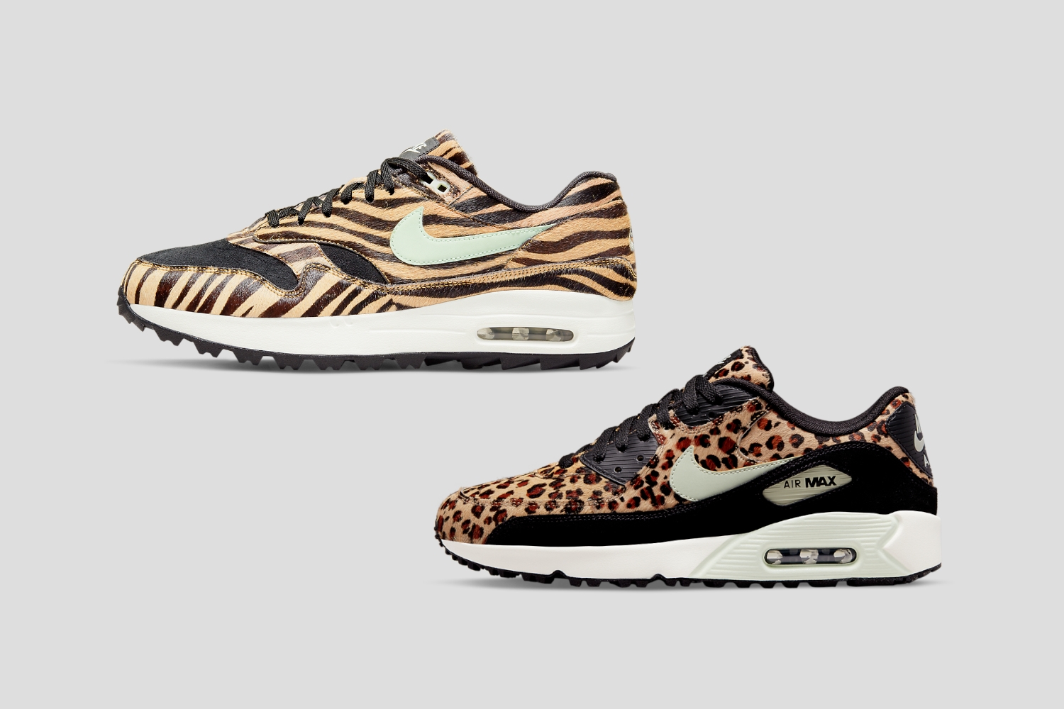 Nike komt met Air Max 1 Golf 'Tiger' en Air Max 90 Golf NRG 'Leopard'