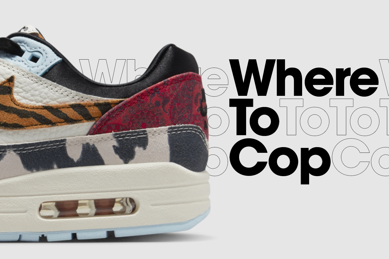 Where to cop: Nike Air Max 1 '87 WMNS 'Tiger Swoosh'