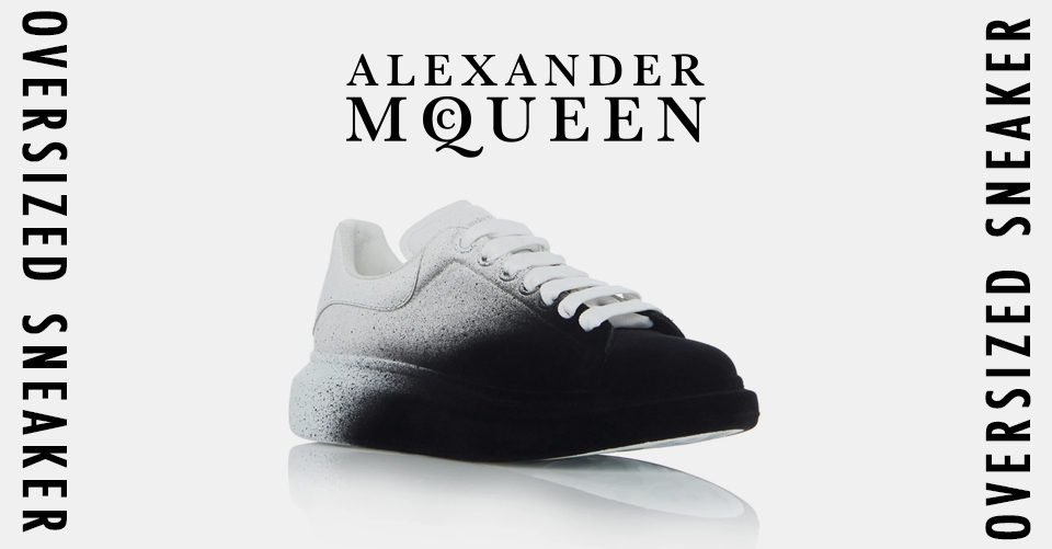 Alexander McQueen's Oversized sneaker krijgt een spray print