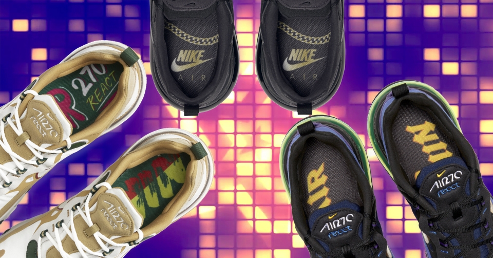 De Nike Air Max 270 React geïnspireerd op verschillende muziekgenres