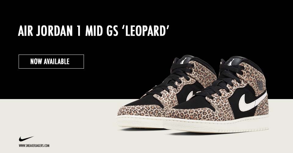 De Air Jordan 1 Mid GS &#8216;Leopard&#8217; is eindelijk verkrijgbaar