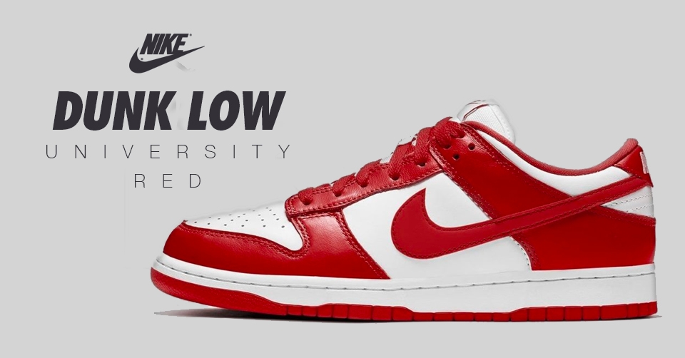De Nike Dunk Low University Red zal binnenkort verschijnen