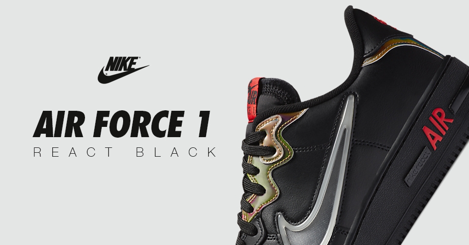 De Nike Air Force 1 React &#8216;Black&#8217; krijgt een nieuwe make-over