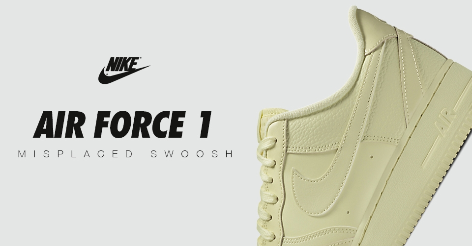 De Nike Air Force 1 Misplaced Swoosh komt in een Butter Cream colorway