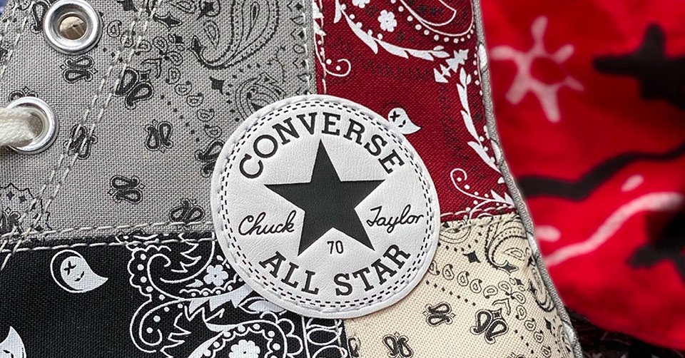 Offspring past bandana print toe op de Converse Chuck 70