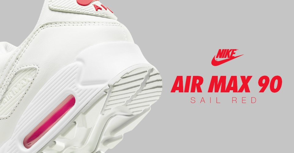 Een &#8216;Sail/Red&#8217; colorway voor de Nike Air Max 90