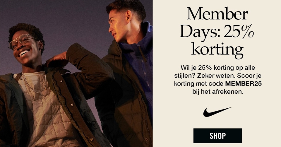 Scoor als Nike member 25% korting op fullprice items tijdens Singles Day