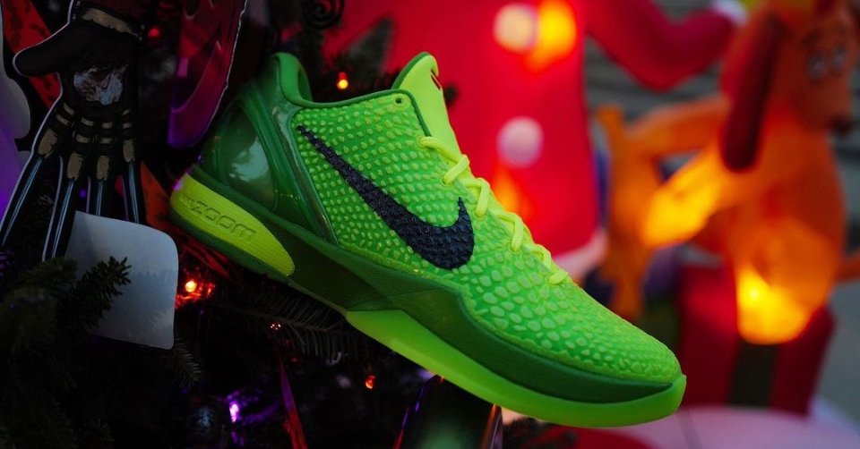 De Nike Kobe 6 Protro 'Grinch' brengt de kerst naar jou toe