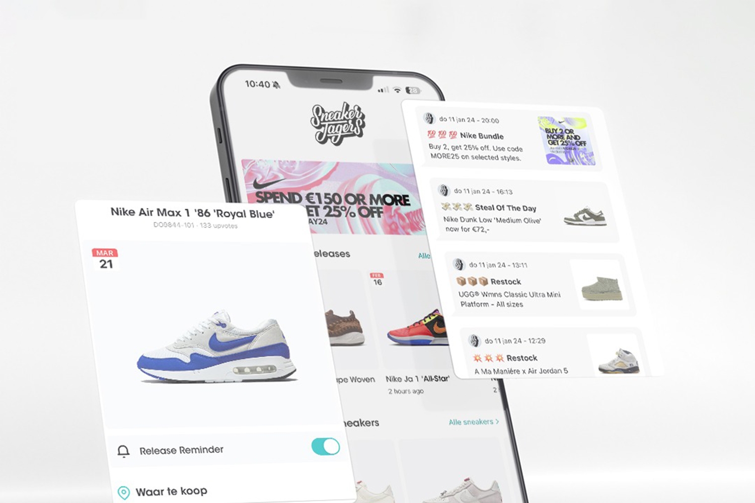 Mis nooit meer een release met de Sneakerjagers app