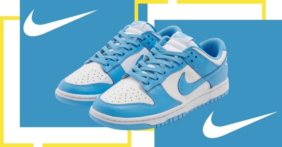 De Nike Dunk Low &#8216;University Blue&#8217; heeft een frisse colorblock