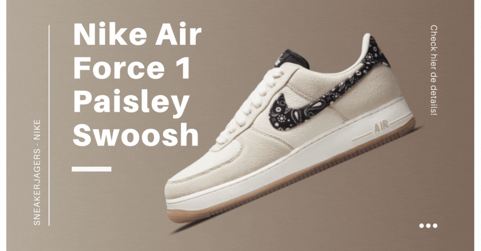 Check hier de Premium Nike Air Force 1 low ‘Paisley Swoosh’! ️‍🔥