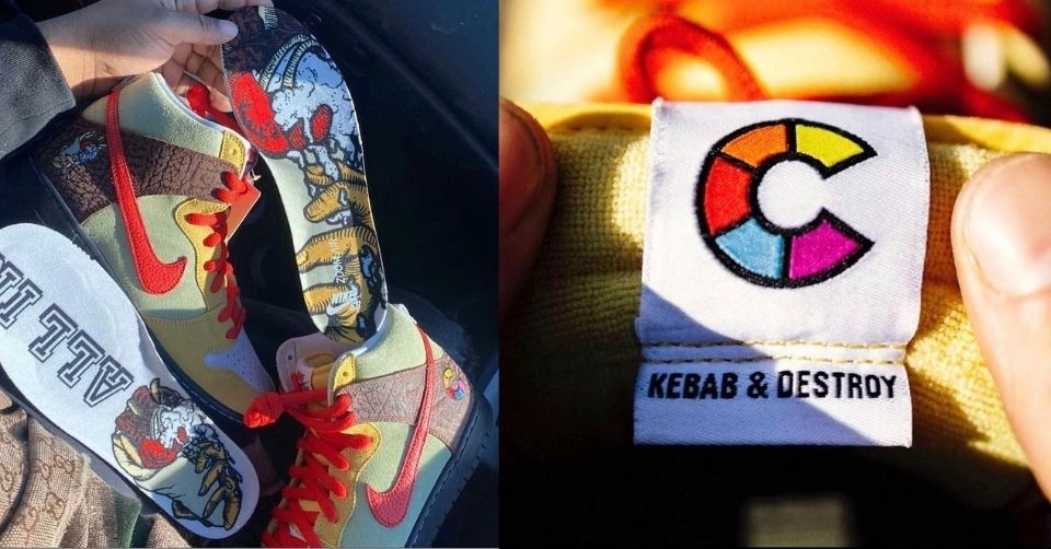 Check hier de eerste beelden van de Color Skates x Nike SB Dunk High Kebab and Destroy