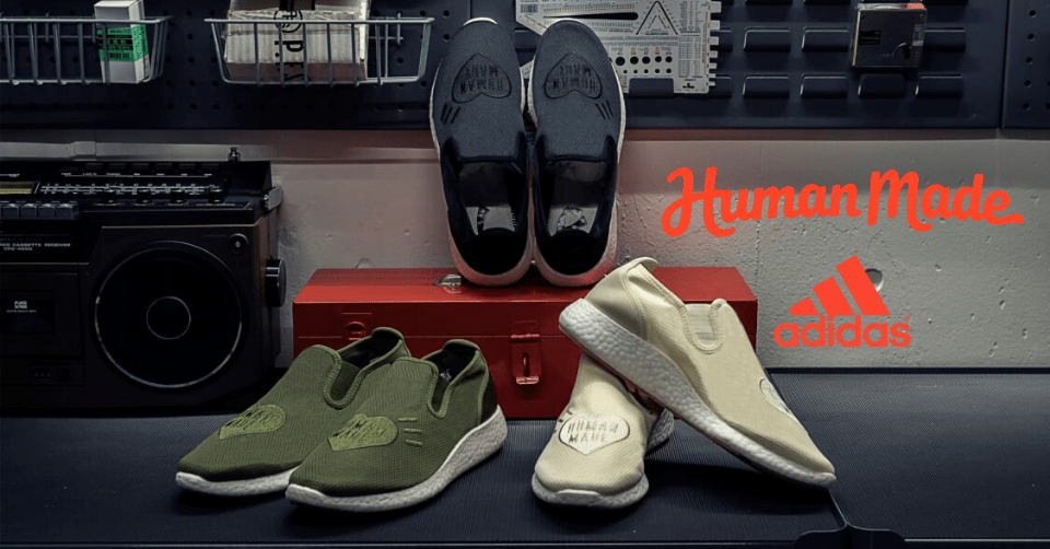 Het adidas x Human Made Slip On Pure HM pack dropt snel 🔥