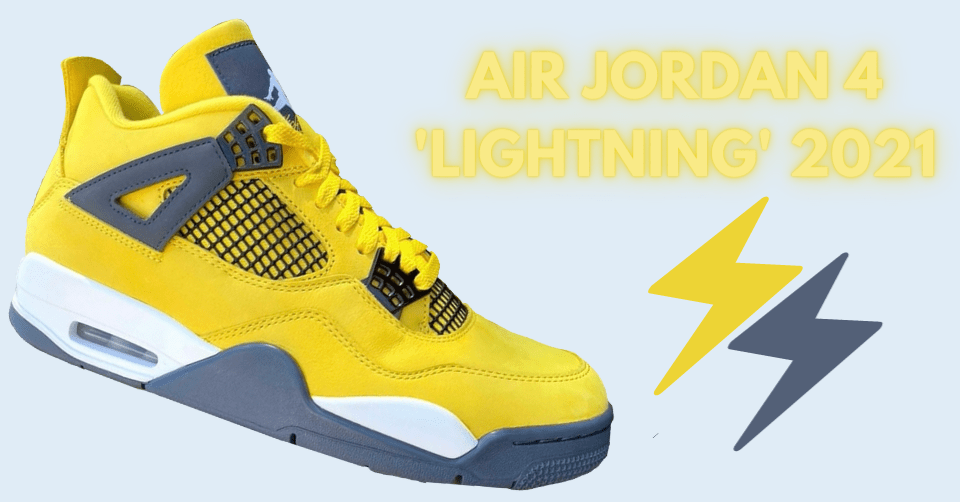 Close-up beelden van de Air Jordan 4 &#8216;Lightning&#8217; 2021 ⚡
