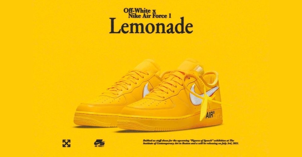 De Off-White x Nike Air Force 1 &#8216;Lemonade&#8217; heeft een exclusieve drop gekregen