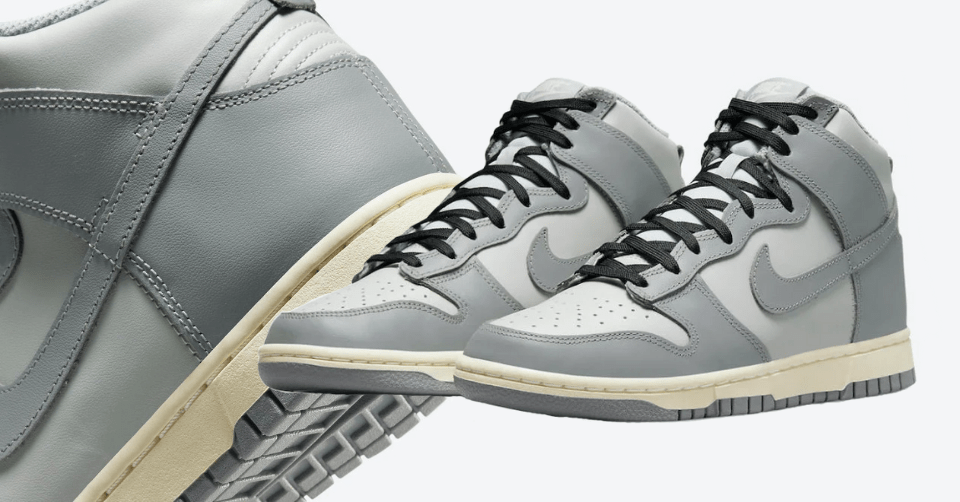 De Nike Dunk High trekt een &#8216;Grey Scale&#8217; outfit aan