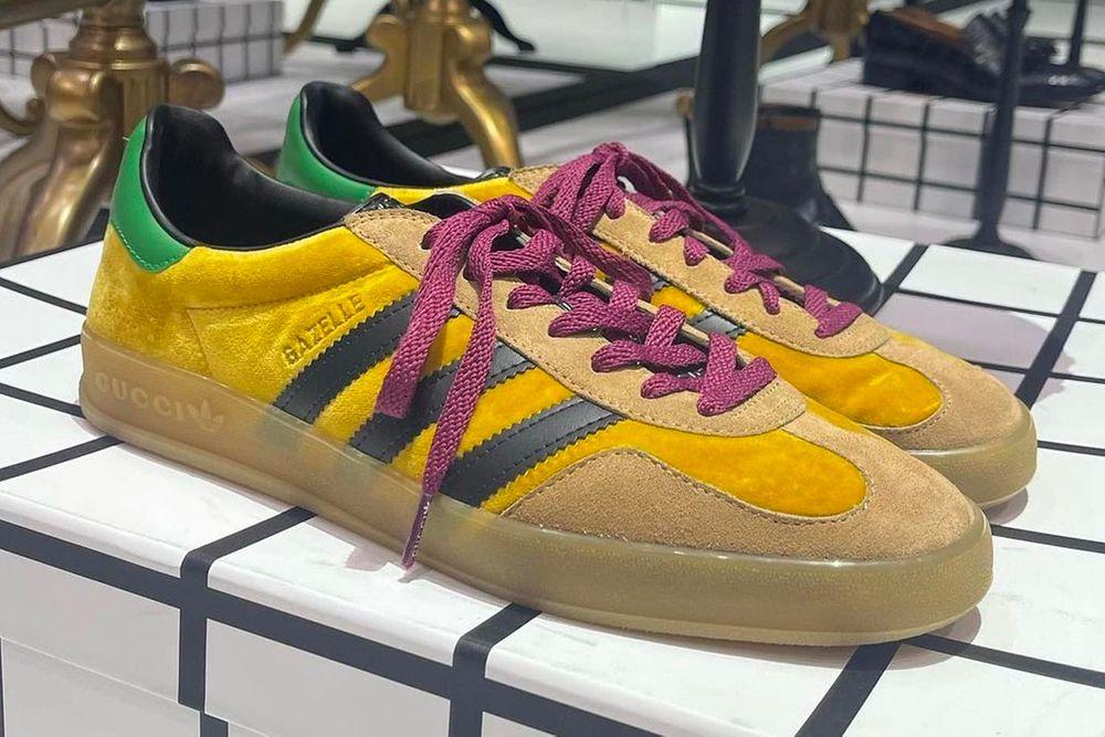 gucci x adidas Gazelle geel