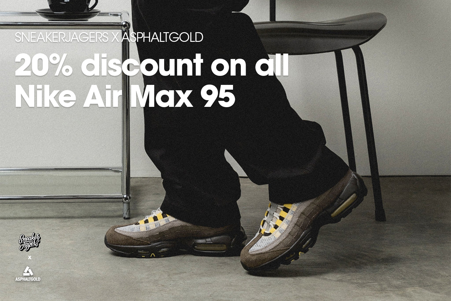 Sneakerjagers komt met korting op alle Air Max 95 modellen bij Asphaltgold