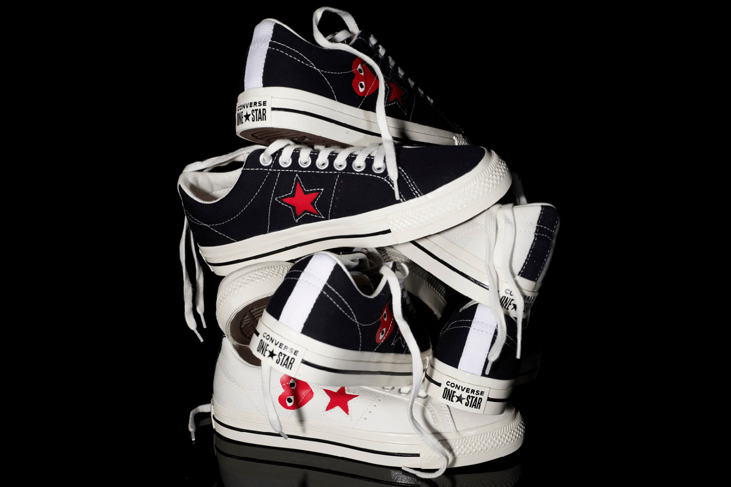 Comme des Garçons PLAY x Converse One Star two-pack